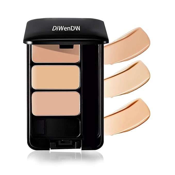 3 Colors Corrector Palette,Moisturizing Long Lasting Waterproof Cream Contour Makeup Palette,Color Correcting Concealer,Natural Flawless Full Coverage Liquid Foundation Set with Makeup Brushes-FemmiqueWomen