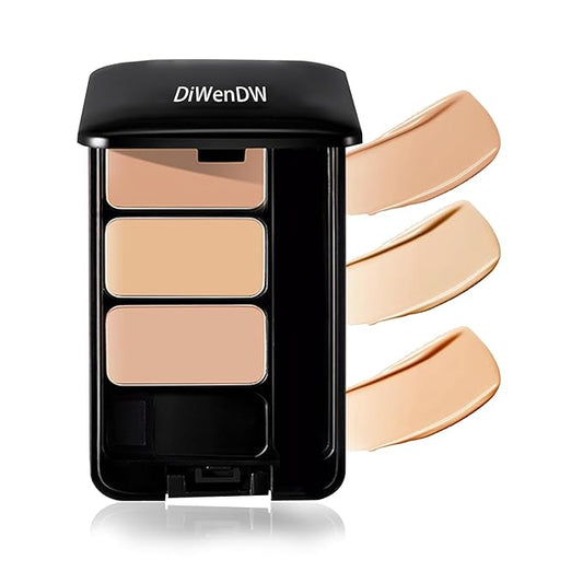 3 Colors Corrector Palette,Moisturizing Long Lasting Waterproof Cream Contour Makeup Palette,Color Correcting Concealer,Natural Flawless Full Coverage Liquid Foundation Set with Makeup Brushes-FemmiqueWomen