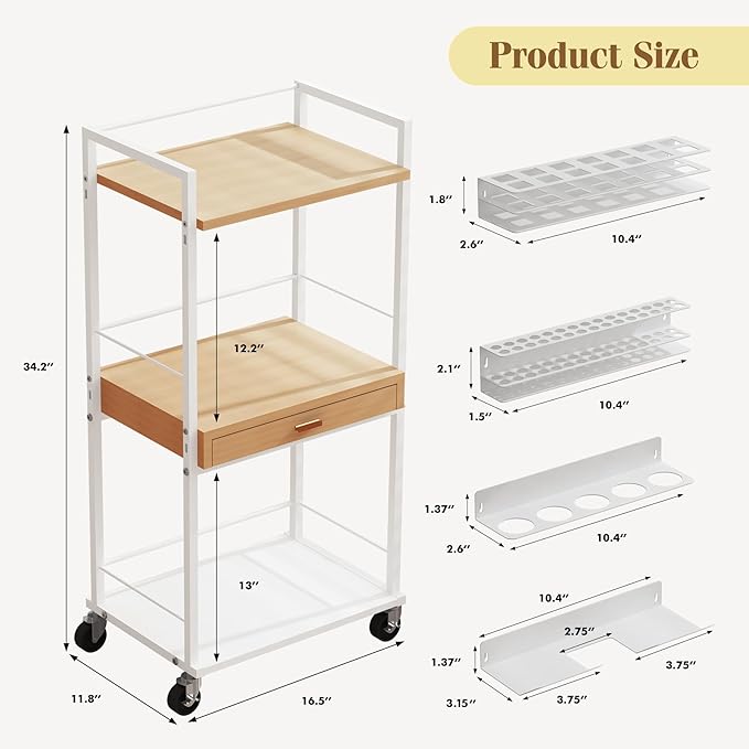 Makeup Organizer Storage Cart, Floor Skincare Organizers, Makeup Stand with Drawers, Vanity Organizer Cosmetics Display Cases Holder for Skin Care Nail Polish Perfume Makeup Brush Hair Tool-FemmiqueWomen