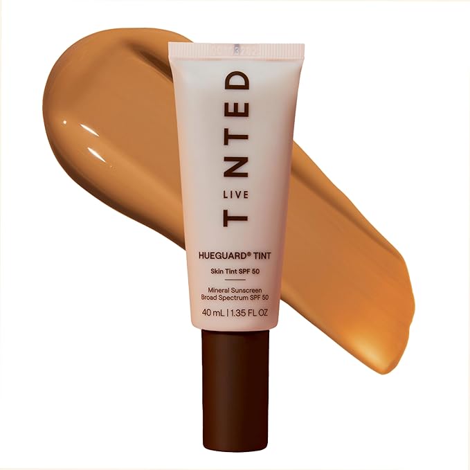 Live Tinted Hueguard Skin Tint SPF 50 - Tinted Mineral Sunscreen with Light-Medium Buildable Coverage With a Hydrating and Radiant Finish - Water and Sweat Resistant, 1.35 fl oz - Shade 06-FemmiqueWomen