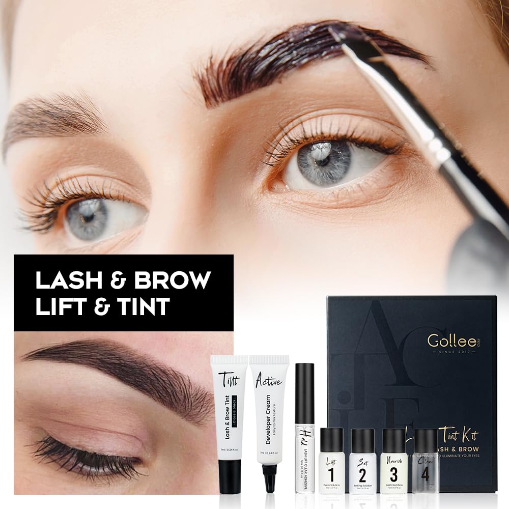 GOLLEE Lash Lift and Black Color Kit Brow Lamination Kit Black Eyelash & Eyebrow Set Eyelash Perm Kit With Detail Instruction and Complete Tools Easy For Beginner Achieve Salon-Quality at Home-FemmiqueWomen