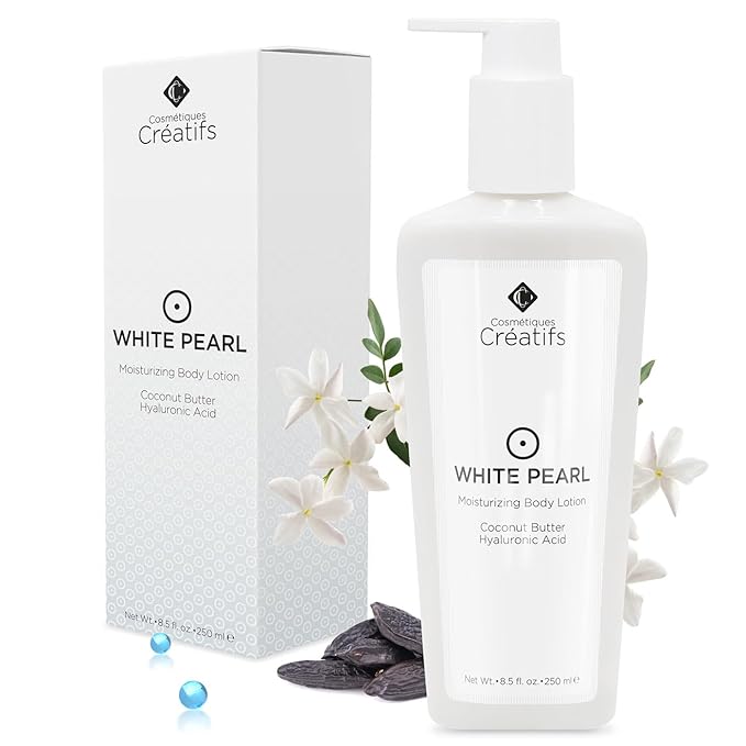 White Pearl Moisturizing Body Lotion with Coconut Butter and Hyaluronic Acid, 8.5 fl. oz.-FemmiqueWomen