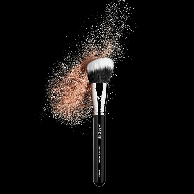 Sigma Beauty F53 Air Contour and Blush Brush – Angled Makeup Brush for Blush & Bronzer, Perfect for Sheer to Medium Coverage, Professional, Streak-Free Application (1 Brush)-FemmiqueWomen