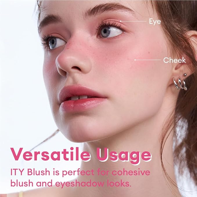 ITY Mood Blush, Blush for Cheeks Makeup,Moisturizing Creamy Blush Dual Funtions, Highly Spreadable, 0.18 oz (5.2g) in Turned On-FemmiqueWomen