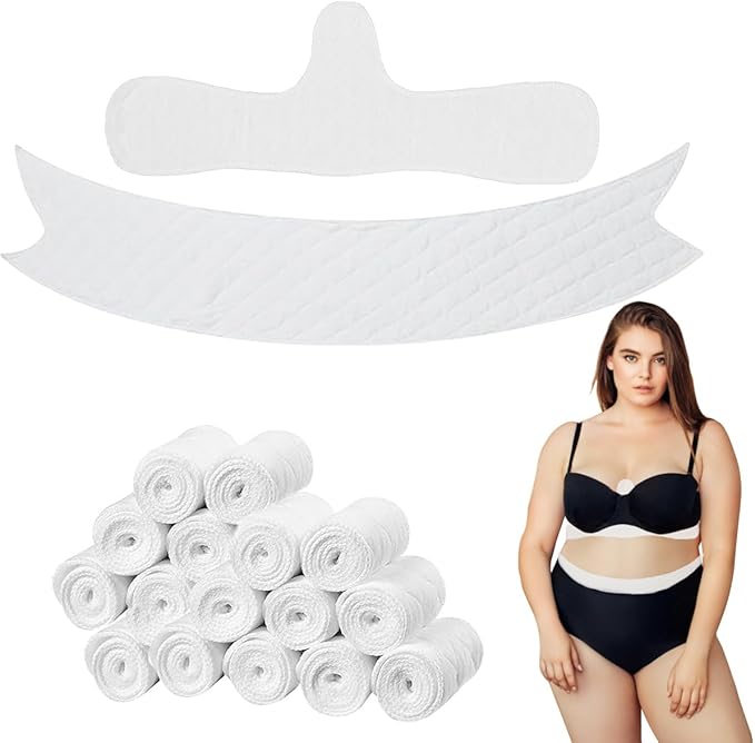 16 Pack Cotton Tummy Liners and Bra Liners Set for Sweat Rash Skin Folds Plus Size Women Sweating Supplies-FemmiqueWomen
