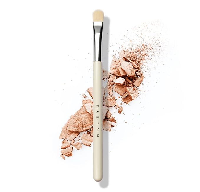 HALEYS Lid Eyeshadow Brush, Medium Flat Tapered Brush, Easy Blending and Shading for Building Eyeshadow Color, High-end Synthetic Bristles, Multi-tasking, for Cream and Powder Makeup, Vegan + CF-FemmiqueWomen