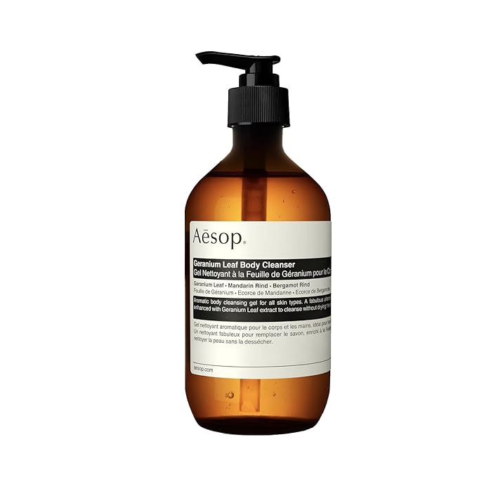 Aesop Geranium Leaf Body Cleanser | For All Skin Types To Cleanse Without Drying Out | Geranium Leaf, Mandarin Rind, Bergamot Rind | 16.9 oz / 500mL-FemmiqueWomen