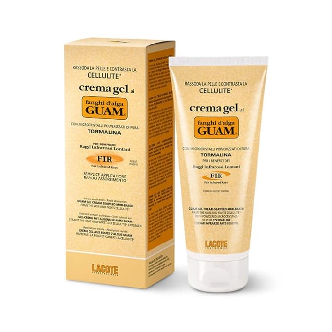 Guam Classic Strengthening Gel Mud Cream against Cellulite With Tourmaline and Far Infrared Rays (FIR Formula), After Care for Body Wraps to Prolong the Effect, 200 ML-FemmiqueWomen