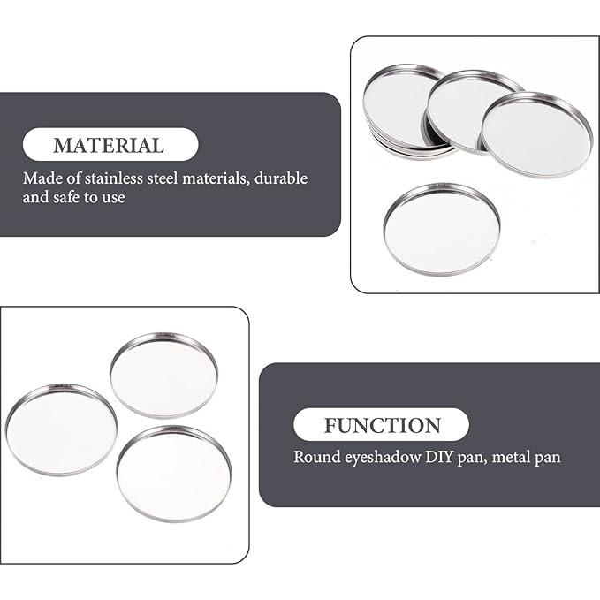 20pcs Metal Makeup Eyeshadow Jars Pan Palettes Tin Lipstick Foundation Single Holder Watercolor Eye Tray Steel Round Blush Pans Magnetic Cosmetic Plate Empty Pigment for-FemmiqueWomen