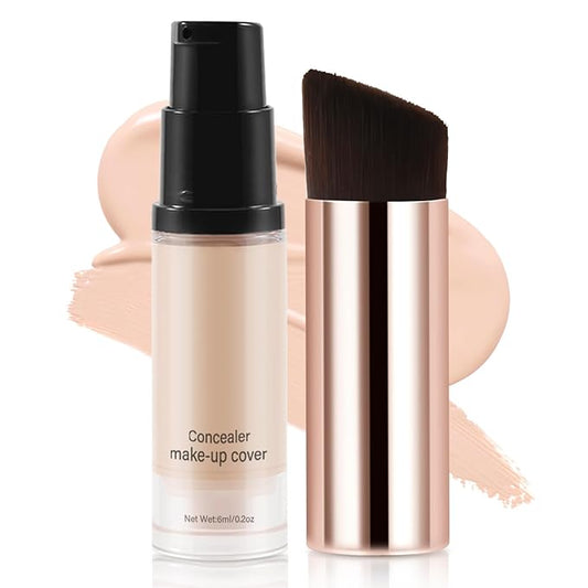2pcs Liquid Concealer Set with Brush,Full Cover,Concealer Wand with Matte Finish,Corrects，Covers，Long Wear Up to 24hr-FemmiqueWomen