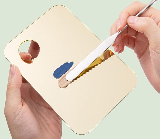 2 Pack Makeup Palette with Spatula,Acrylic Cosmetic Nail-art Artist Mixing Palette for Mixing Foundation Nail Art Eye Shadow Palette-FemmiqueWomen