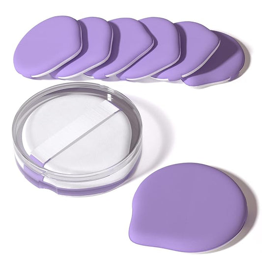 MOHOPE 8Pcs Air Cushion Makeup Puffs for Foundation with Portable Box, No Latex Blending Sponge for Liquid, Cream, Foundation and Powder, Teardrop Powder Puff, Purple-FemmiqueWomen