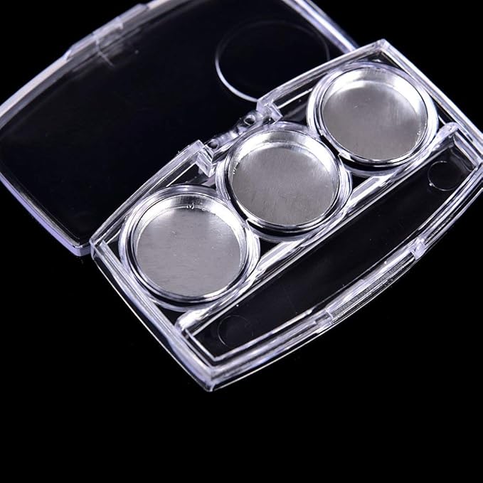 10 Pcs Clear Empty Eyeshadow Palette Plastic Eyeshadow Storage Box Case with 3 Grids Palettes Lipstick Box Pigment Palette Tray Plastic Cosmetics Container Box DIY Makeup Powder Sample Box-FemmiqueWomen