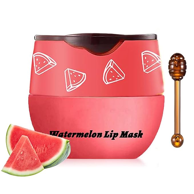 1PCS Lip Balm Honey Lip Balm, Honey Pot Lip Balm Sleeping Lip Mask with Brush, Hydrating & Prevention Dry and Cracked, Lip Scrubs Exfoliator & Moisturizer-FemmiqueWomen