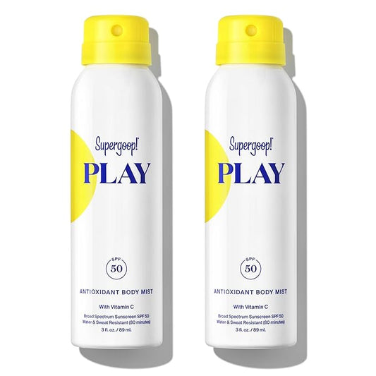 Supergoop! PLAY SPF 50 Antioxidant Body Mist w/Vitamin C - 3 fl oz, 2 Pack - Broad Spectrum Sunscreen Spray - Great for Active Days-FemmiqueWomen