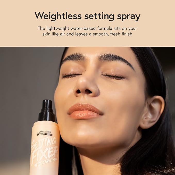 LUNA Long Lasting Setting Fixer Spray 3.3 fl oz, Weightless with Micro-Fine Mist, Natural Finish, Non-Drying Formula for All Skin Types, Korean Makeup-FemmiqueWomen