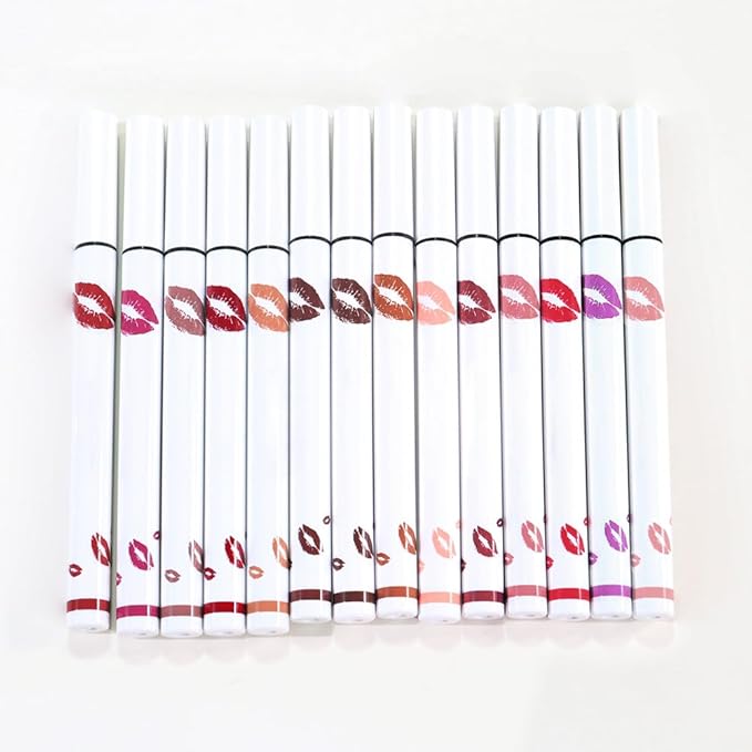 2Pcs Longwear Liquid Lip Liner Stain Marker Pen Set Long Lasting Waterproof, Pink Red Maroon Dusty Mauve Matte 24 Hour Lip Liner and Lipstick Combo, Color Stay Lipliner All Day, Lips Stain peel off-FemmiqueWomen