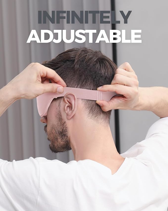 MZOO Luxury Sleep Mask for Back, Side Sleeper, Complete Light Blocking Sleeping Eye Mask Night Blindfold, 3D Zero Pressure & Spacious for Lash Extensions, Breathable Soft Eye Cover Flight Nap Travel-FemmiqueWomen