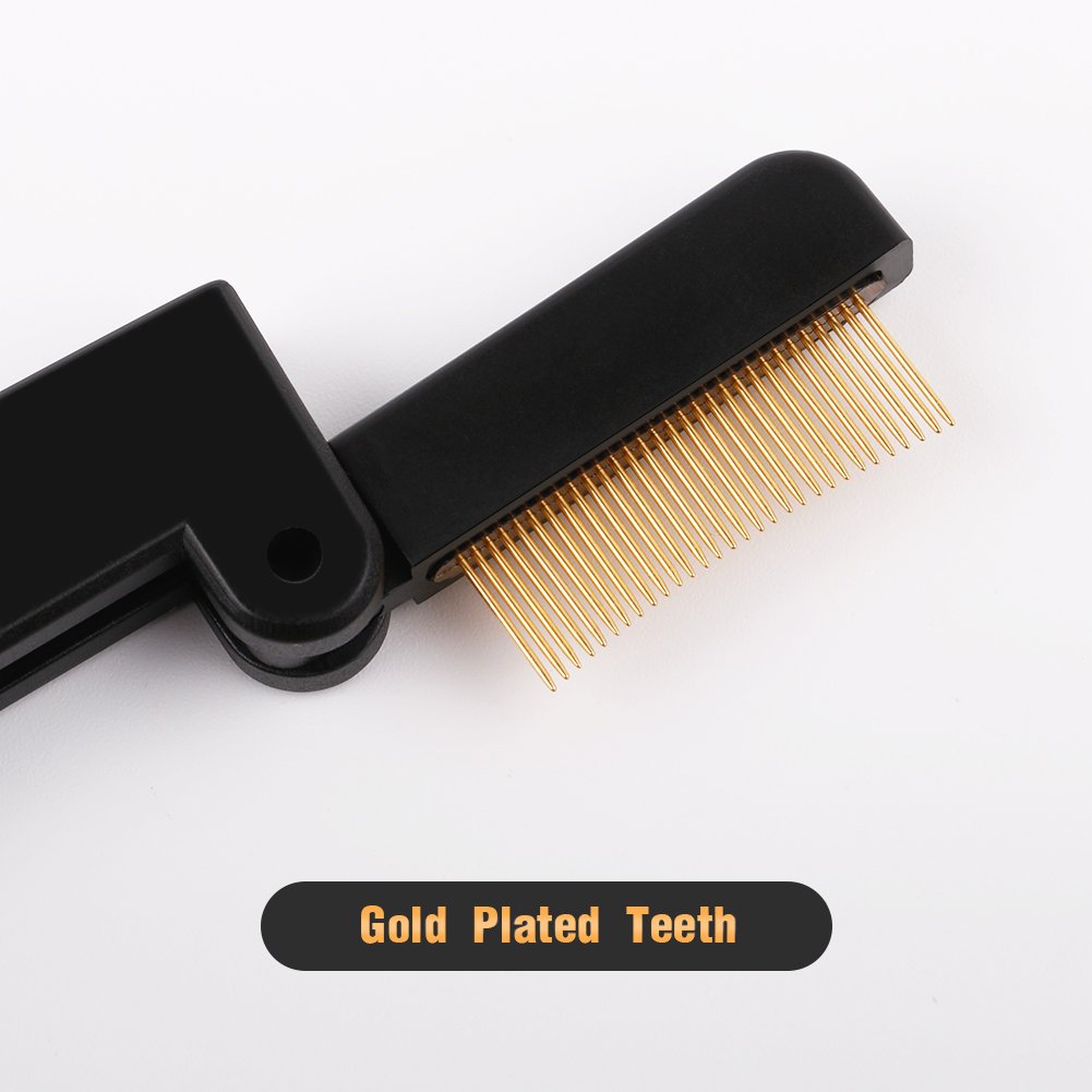 DUcare Eyelash Comb Separator Eyelashes Eyebrow Mascara Brush Applicator Eyelash Definer With Comb Cover Cosmetic Brushes Tool (Black)-FemmiqueWomen