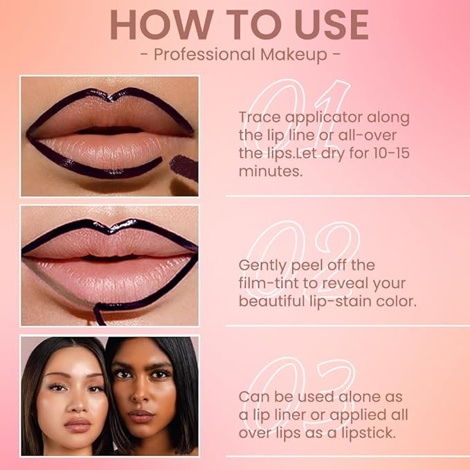 Peel Off Lip Gloss - Peel Off Lip Stain Tattoo, Taupe Matte Lip Tint, Long Lasting & Waterproof, Transfer-Proof Lip Gloss for All Skin Types Stay Lip Makeup, 04