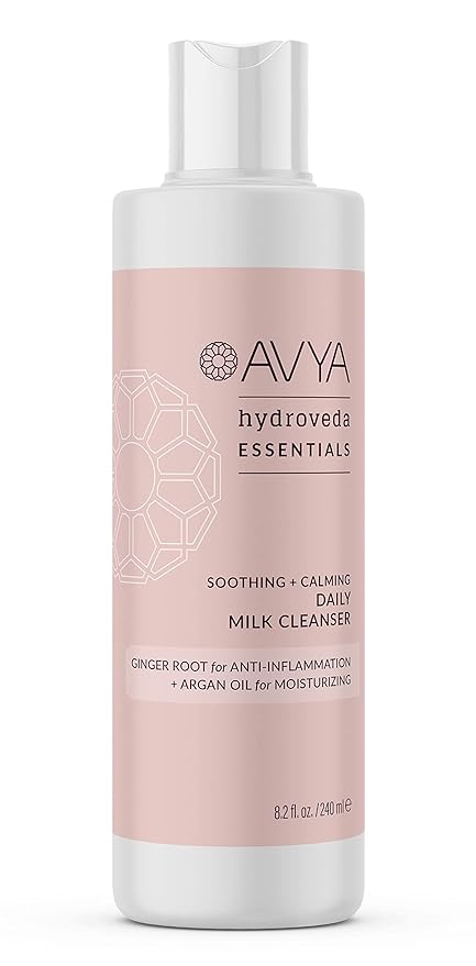 AVYA Hydroveda Essentials Daily Milk Cleanser (8.2oz) - Advanced Ayurvedic Skincare/Removes Makeup and Impurities for Natural Radiance/Ginger Blend Great for Sensitive Skin-FemmiqueWomen
