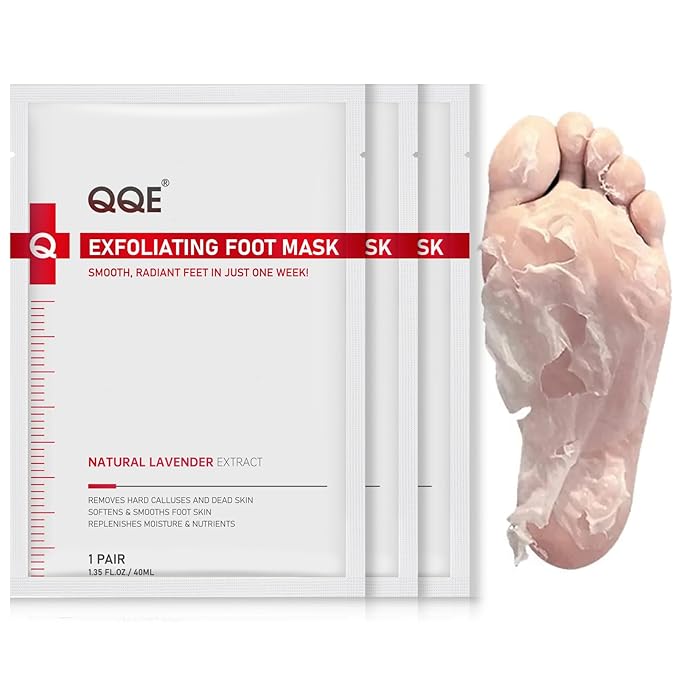 3 Pack Foot Peeling Mask, Hydrating Exfoliating Foot Mask for Dry Cracked Feet, Callus Remover & Cracked Heel Repair & Foot Care-FemmiqueWomen