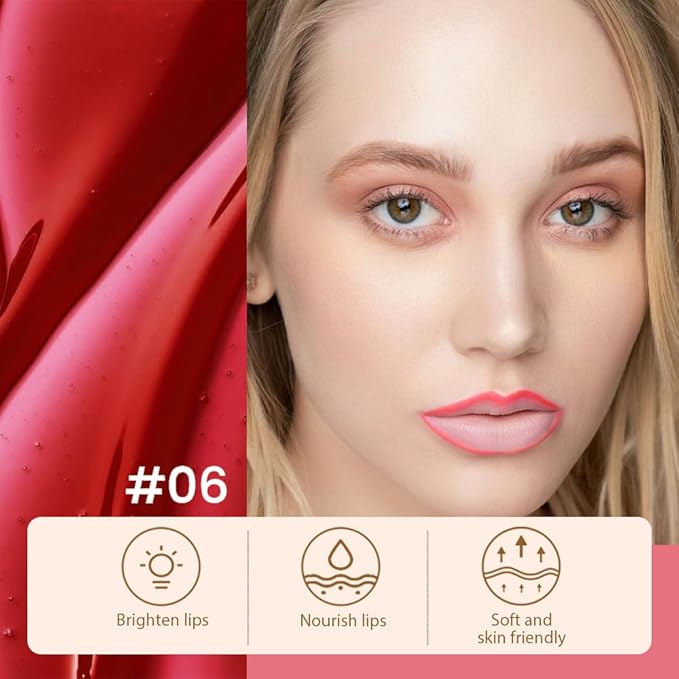 2 Pcs Matte Liquid Lip Stain Peel Off Lip Liner, Long Lasting Lip Tattoo, Waterproof & Transfer-Proof Lip Liner Peel Off Lip Gloss for All Skin Types. 0.12 fl oz #02+#06-FemmiqueWomen