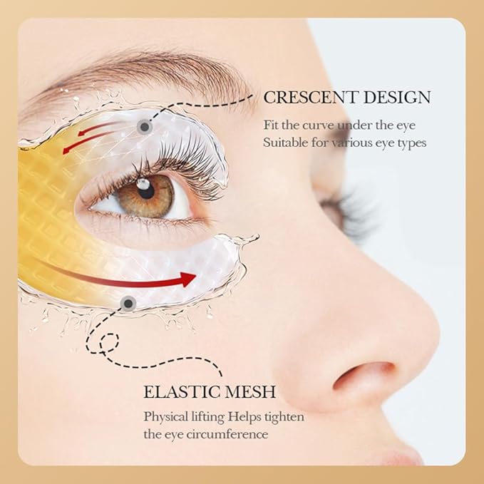 3D Crescent Design Under Eye Patches (5 Pairs) - Crystal Under Eye Mask with Eye Cream, Specifically for Canthus Wrinkles and Dryness Around the Eyes (Crystal)-FemmiqueWomen