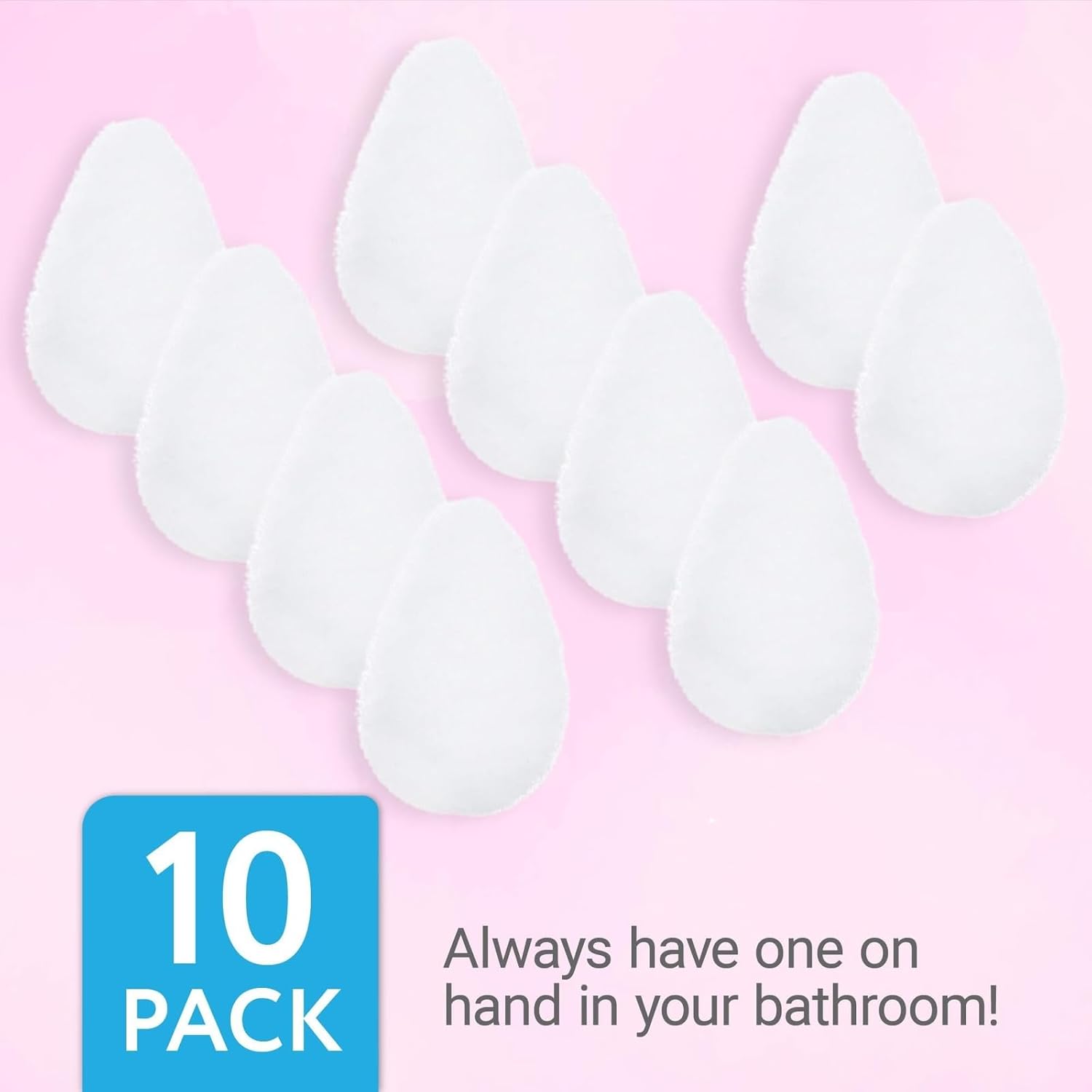 IMPRESA 10 Pack Facial Sponge for Daily Deep Cleansing - Regular Buff Style Exfoliating Pads for Removing Dead Skin, Dirt & Makeup - Normal to Oily - Made in The USA - Reusable Puf - White-FemmiqueWomen