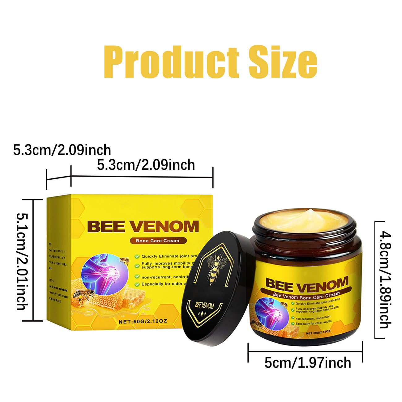 2 PCS Bee Venom Cream 2025 New Bee Venom Advanced Joint and Bone Cream Effective for Back, Neck, Hands,Knee-FemmiqueWomen