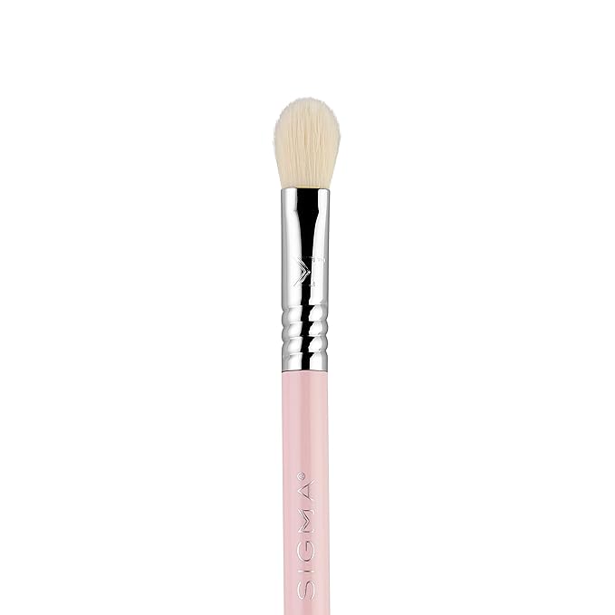 Sigma Beauty Travel Essential Trio - Makeup Brush Set for Foundation Powder Eyeshadow - 3 Tool Brushes with Brush Tin Holder - - Skin Safe, Vegan Makeup Brushes for Travel - Light Pink-FemmiqueWomen