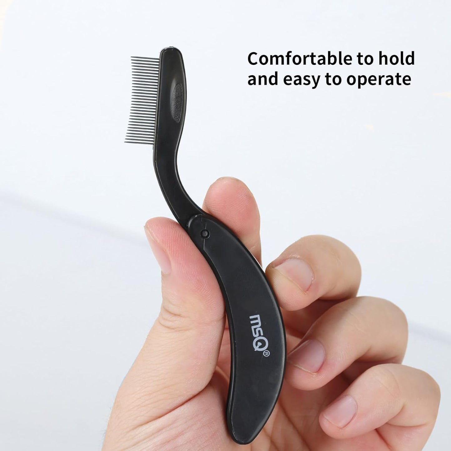 Eyelash Comb MSQ Eyelash Separator Tool Eyelash Comb Separator Folding Eyelash Brush Separator Lash Comb for Eyelash Makeup Brush (Black)-FemmiqueWomen