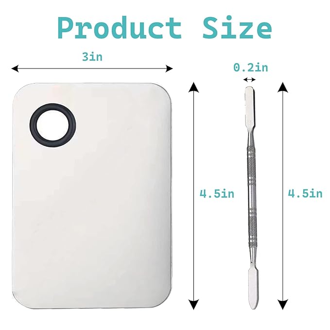 2 in 1 Makeup Mixing Palette Set with Spatula - Stainless Steel Foundation Accessories and Mixing Tools for Cosmetic, Nail Art, Lipstick-FemmiqueWomen