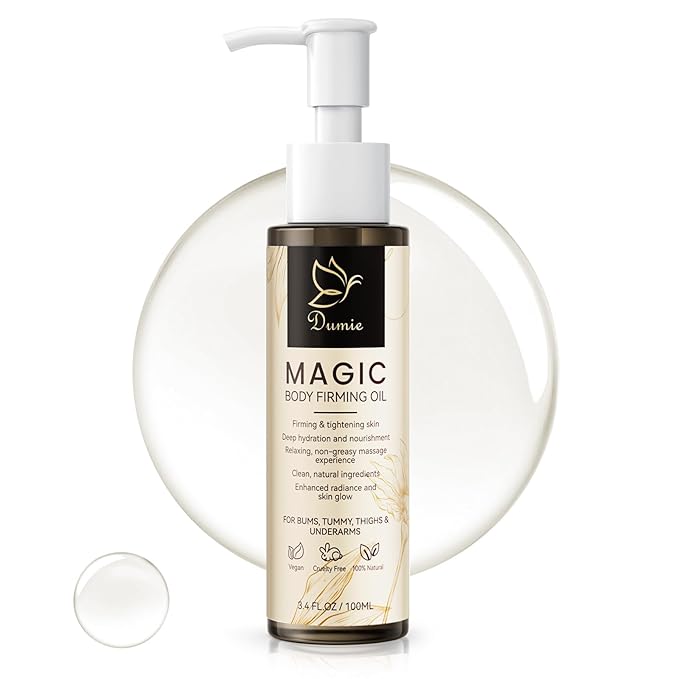 Magic Body Firming Oil, 3.38 FL OZ, Korean Skin Care Post-Shower Body Oil for Women – With 767,000ppm Jojoba Oil,to Tighten, Hydrate & Nourish Dry Skin, Lightweight & Non-Greasy for Full Body Use-FemmiqueWomen