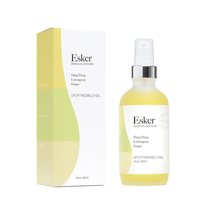 ESKER Natural Uplifting Belly Oil | (4.0oz) | Plant-Based Formulated with Antioxidants Promoting Deep Hydration and Cell Regeneration | Skin Stays Nourished and Resilient During Pregnancy-FemmiqueWomen