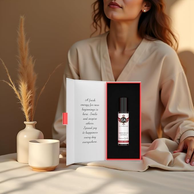 CA Perfume Amber Rouge Saffron Fragrance Body Oil For Women & Men Roll On 0.33fl oz / 10ml-FemmiqueWomen