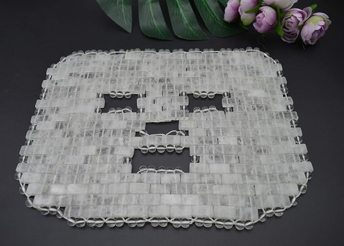 Jade Face Sleeping Mask, Jade Mask for Relieving Face & Eye Puffiness Migraine, Anti Wrinkle Mask Therapy, Yoga Meditation Tools (Clear Crystal)-FemmiqueWomen
