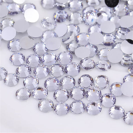 1000 Pieces SS20 5mm Flatback Rhinestones Clear Glass Round Gems Crystals for Nail Art DIY Crafts Clothes Shoes Bags （White）-FemmiqueWomen