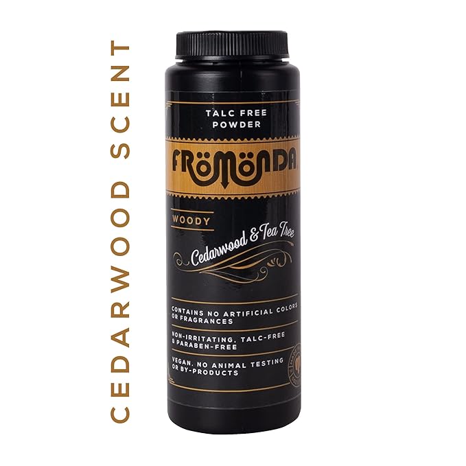 (Woody) Body Powder Cedarwood & Tea Tree (5 oz, 1-Pack) Unisex, Talc-Free, Anti-Chaffing, Sweat Defense with Essential Oils-FemmiqueWomen