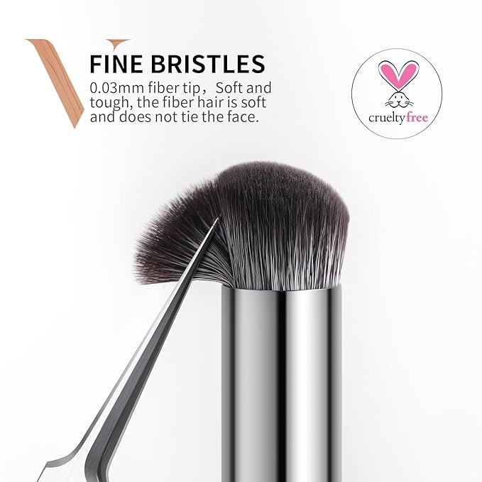 DUcare Concealer Brush Under Eye, Angled Small Nose Contour Brush, Mini Thin Slanted Foundation Dark Circles Puffiness, Puffy Face Eyebrow Eyes, Liquid Cream Blending-FemmiqueWomen