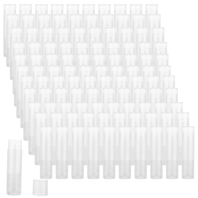 200PCS Lip Balm Tubes with Caps, Clear Lip Balm Tubes Empty Chapstick Tubes Empty Bulk for DIY Lipstick Homemade 3/16 Oz (5.5 ml)-FemmiqueWomen