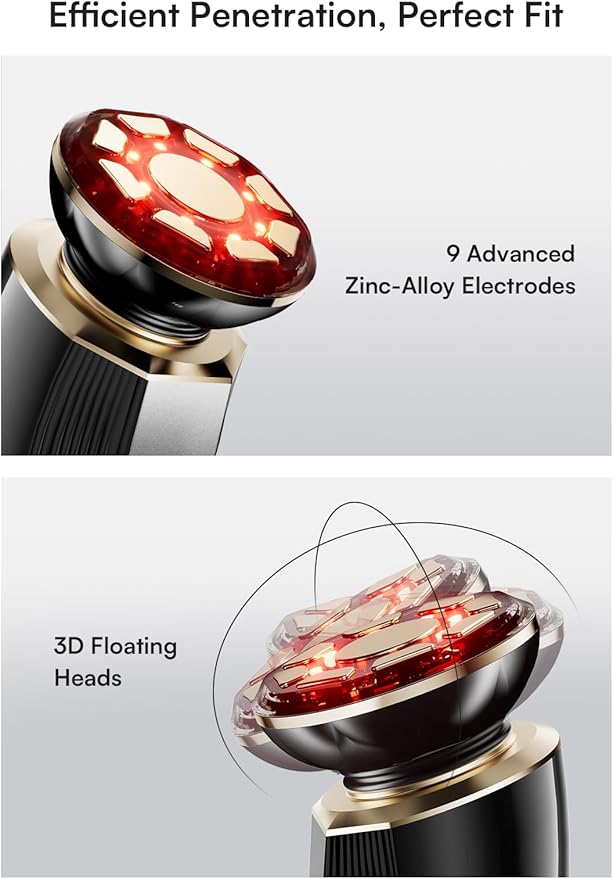 INIA Micro-Current Facial Device, 3-in-1 Facial Massager Red Light Therapy for Face and Neck True Beauty Glow Device Effective for Wrinkle and Puffiness-FemmiqueWomen