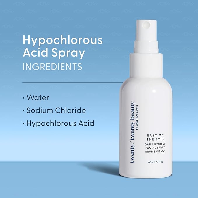 twenty/twenty Easy On The Eyes – 0.02% Hypochlorous Acid Spray to Cleanse Eyelashes – Reduce Eyelid Irritation – Safe for Sensitive Skin – Ophthalmologist Developed–Vegan, Clean Ingredients – 60ml-FemmiqueWomen