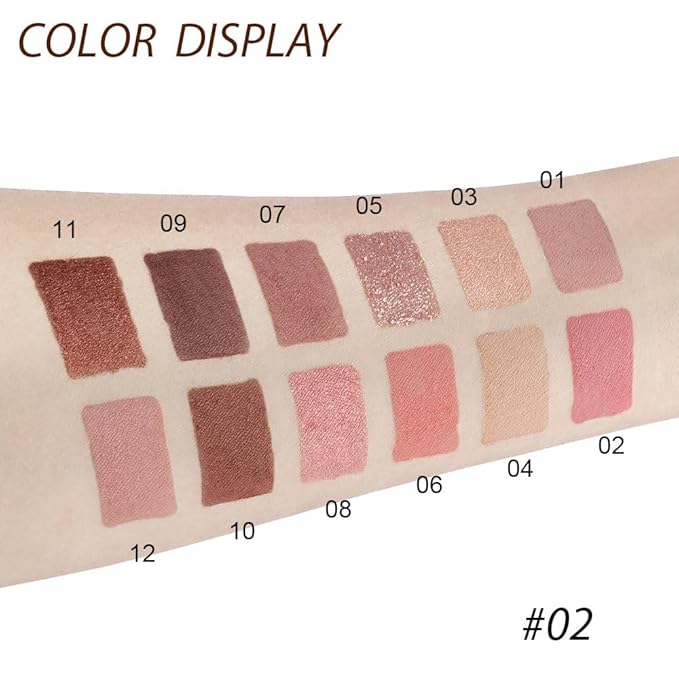 12 Girds Colorful Matte Shimmer Eyeshadow Palette for Eye Makeup,High Pigmented Eye Shadow Primers Powder Palet de sombras de ojos 12-B-FemmiqueWomen