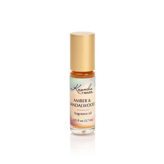 Kuumba Made Amber & Sandalwood Fragrance Oil Roll-On 0.125 fl oz (3.7ml) | Rollerball Perfume | Alcohol Free-FemmiqueWomen