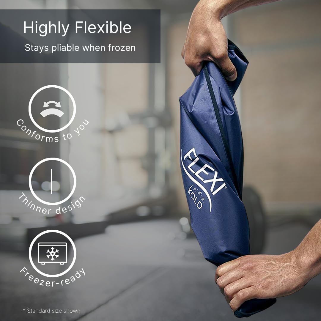 2 FlexiKold Gel Ice Packs - Ice Packs for Injuries Reusable, Back Pain Relief, Knee Ice Pack Wrap, After Surgery, Ice Pack for Knee - 6303-COLD-2PK by NatraCure - Medium – 2PK-FemmiqueWomen