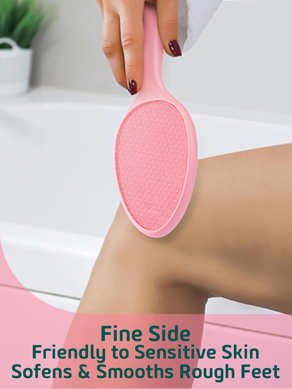 2-Sided Glass Foot File Callus Remover (Pink)-FemmiqueWomen