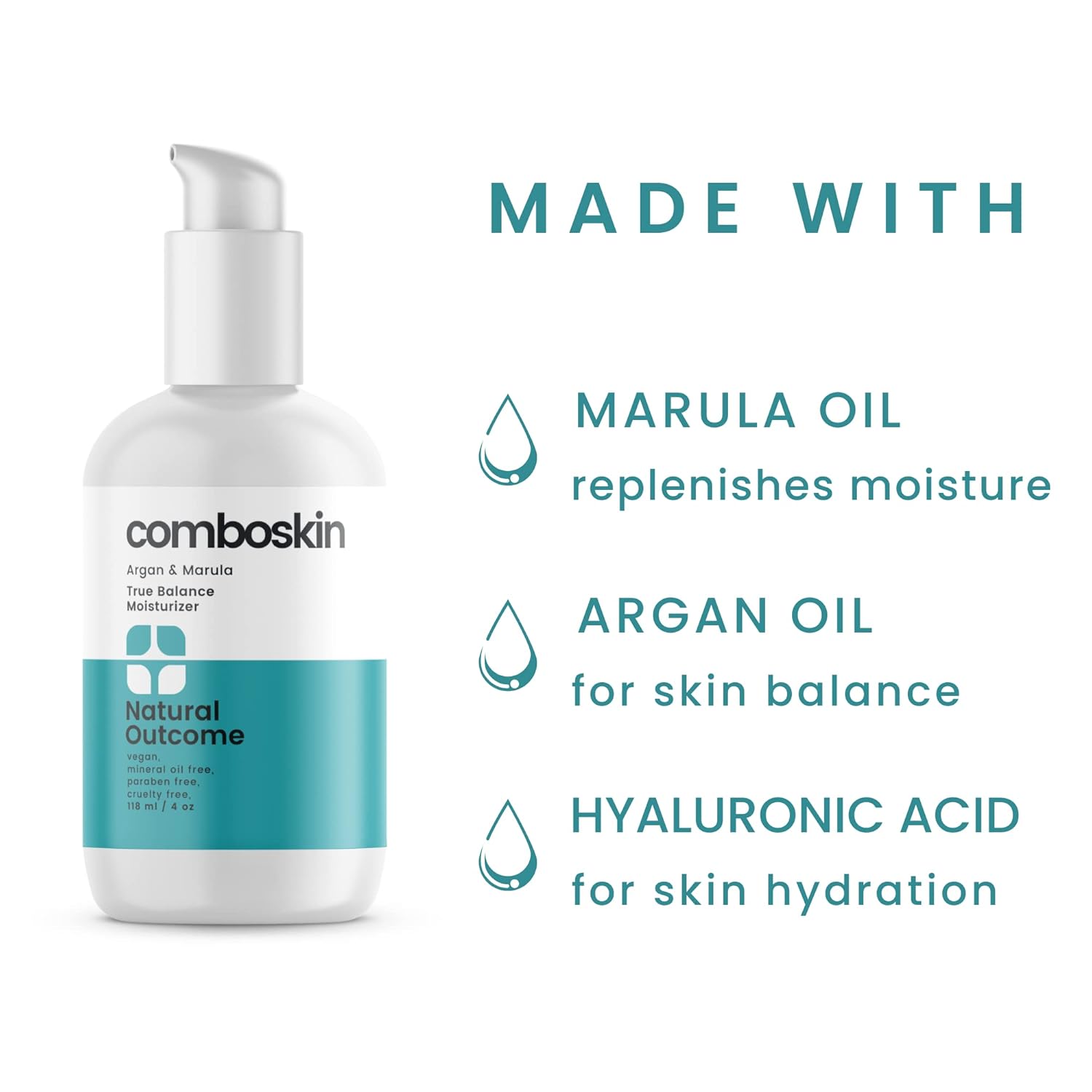 Combination Skin Facial Moisturizer Cream | True Balance Daily Facial Moisturizing Lotion with Argan & Marula Oil | 4 oz-FemmiqueWomen