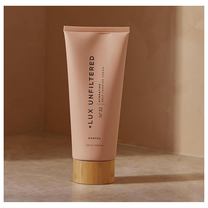 '+ Lux Unfiltered N°32 Gradual Self Tanner, Hydrating Self Tanning Lotion with Shea Butter & Squalane - Non-Sticky, No Transfer, Natural-Looking Tan - Vegan & Cruelty-Free Sunless Tanner - Santal-FemmiqueWomen