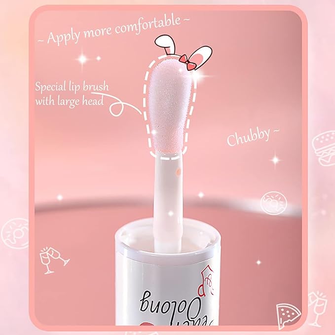 2Pcs Crystal Jelly Lip Oil Big Brush Head Moisturizing Lip Gloss Hydrating Tinted Lip Balm, Long Lasting & Nourishing Lip Glow Oil, Non-sticky Fresh Texture-FemmiqueWomen